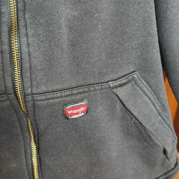 WRANGLER WORKWEAR SHERPA LINED HOODED SWEATSHIRT BLACK SIZE LARGE - Picture 6 of 13